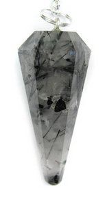 Black Tourmalinated Quartz Pendulum 