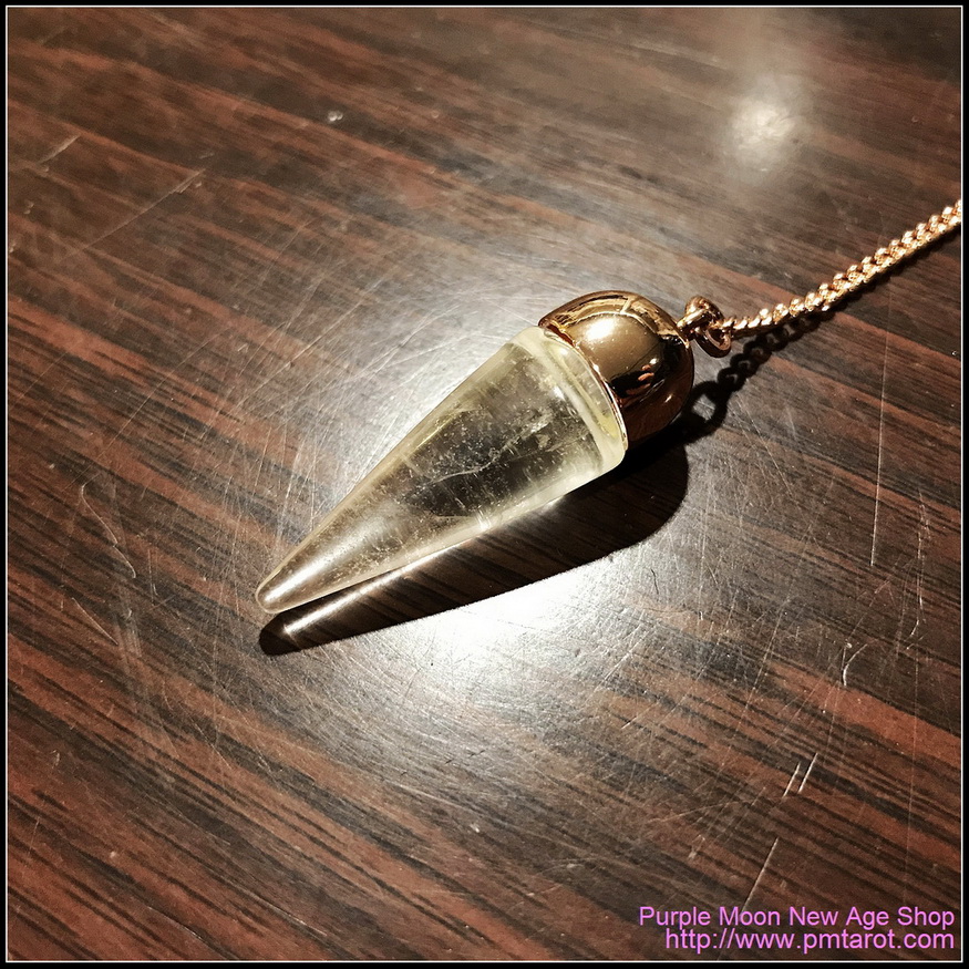 Rose Gold Dome Clear Quartz Pendulum