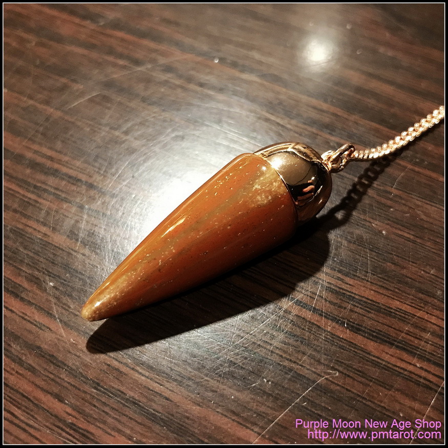 Rose Gold Dome Red Jasper Pendulum