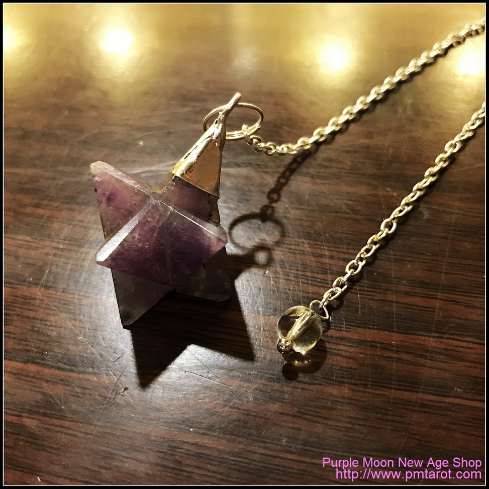 Merkaba Flower Amethyst Pendulum