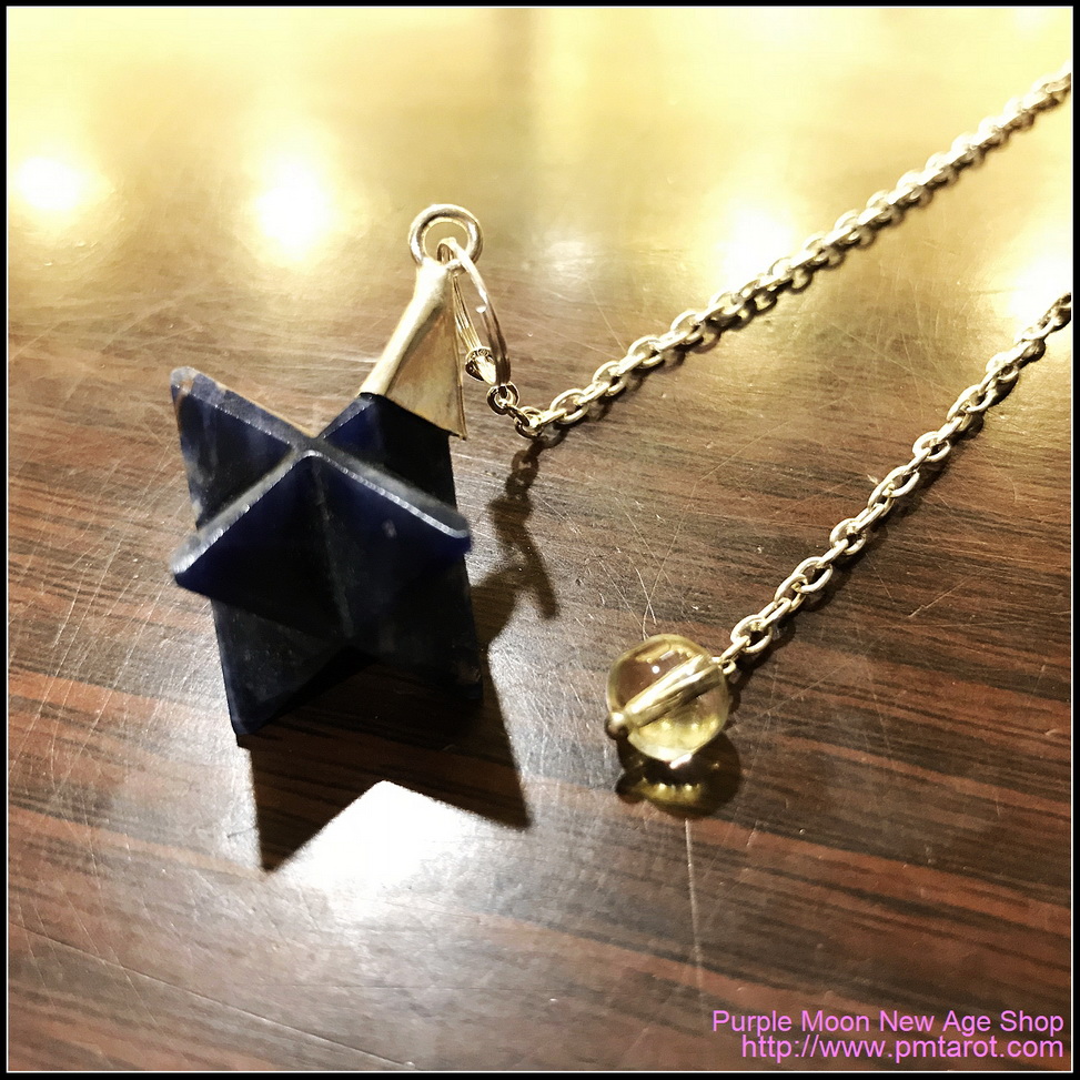 Lapis Merkaba Flower Pendulum