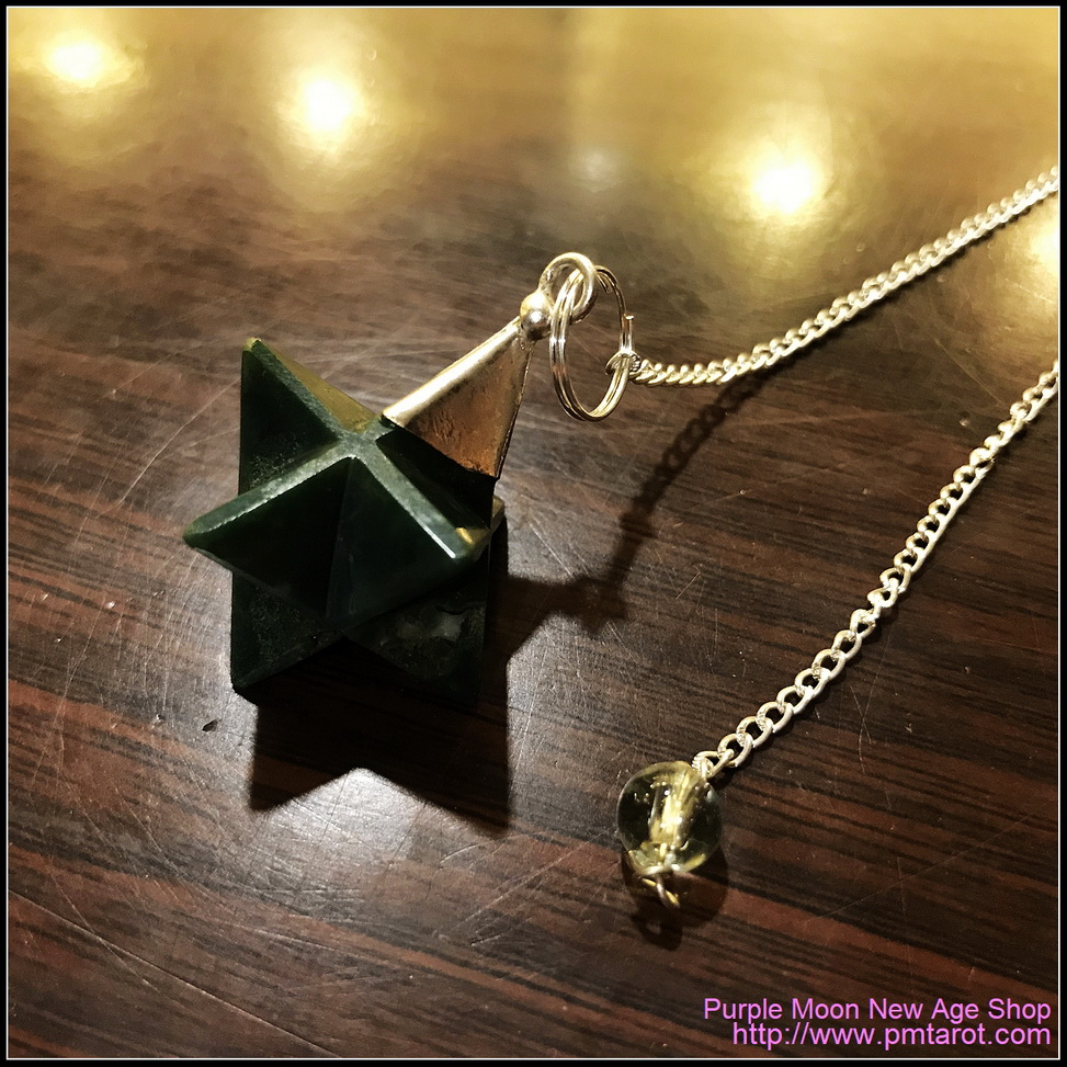 Bloodstone Merkaba Flower Pendulum