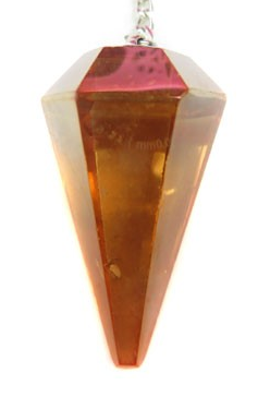 Tangerine Aura Quartz Pendulum