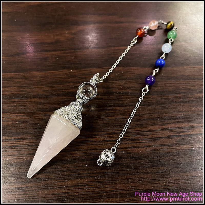 Chakra Rose Quartz Pendulum