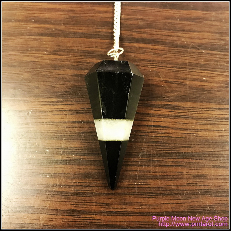 Tourmaline & White Agate Pendulum