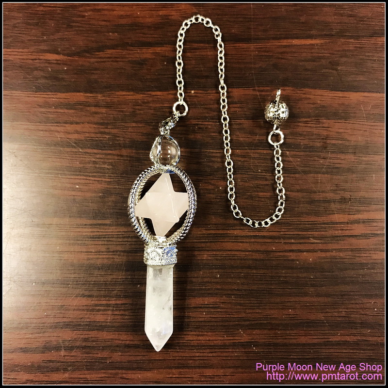 Spinning Merkaba Rose Quartz Pendulum