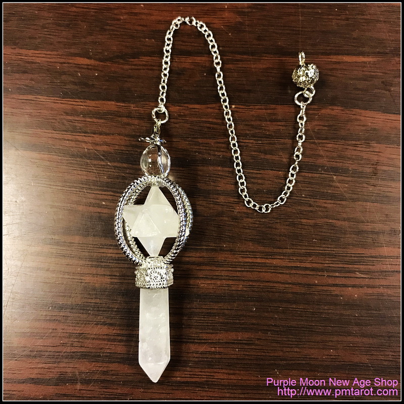 Spinning Merkaba Clear Quartz Pendulum