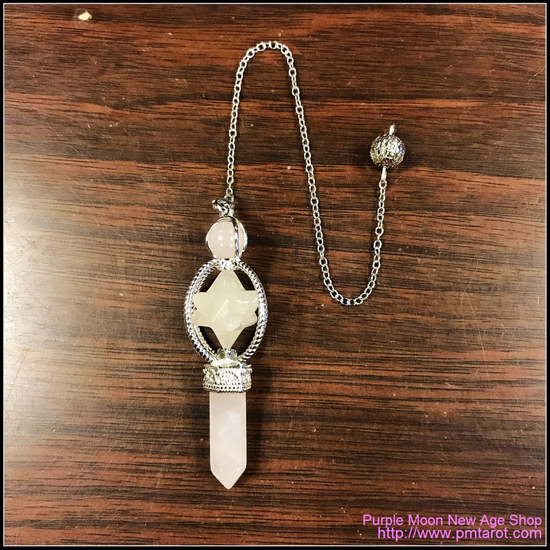 Spinning Merkaba Rose Quartz Pendulum