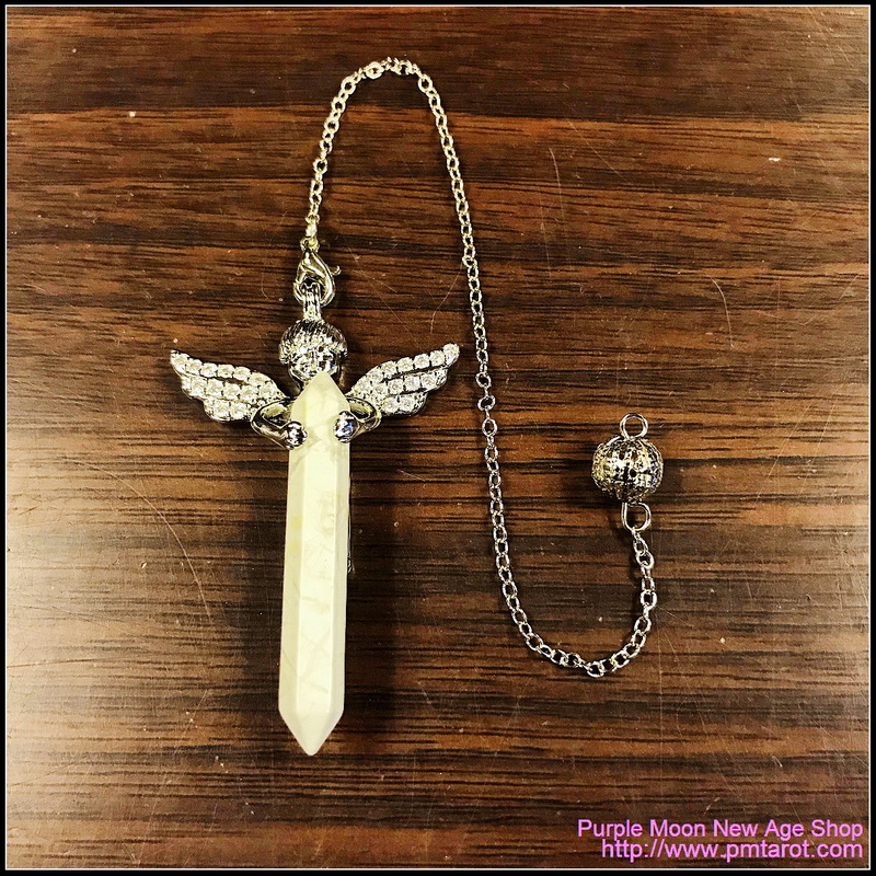 Cupid Angel Wings White Turquoise Pendulum