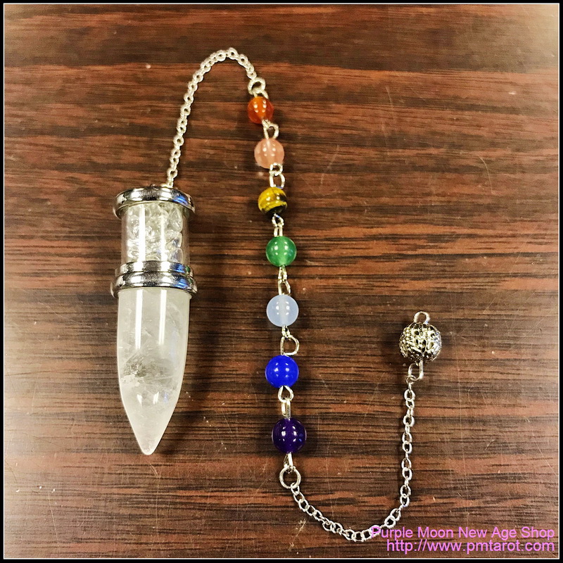 Chakra Clear Quartz Bullet Pendulum