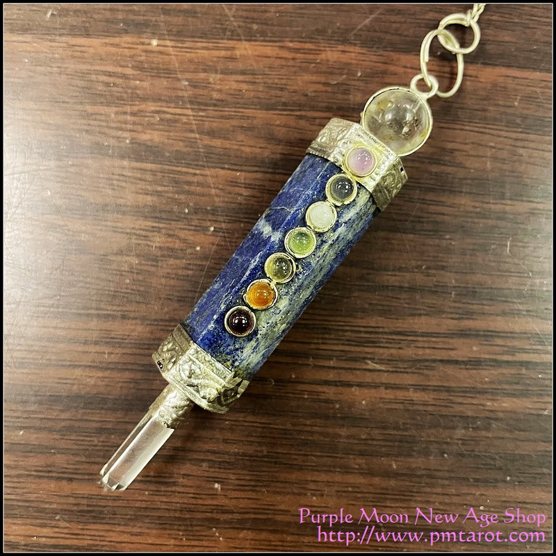 Wand Pendulum Lapis W/ Chakra Stone