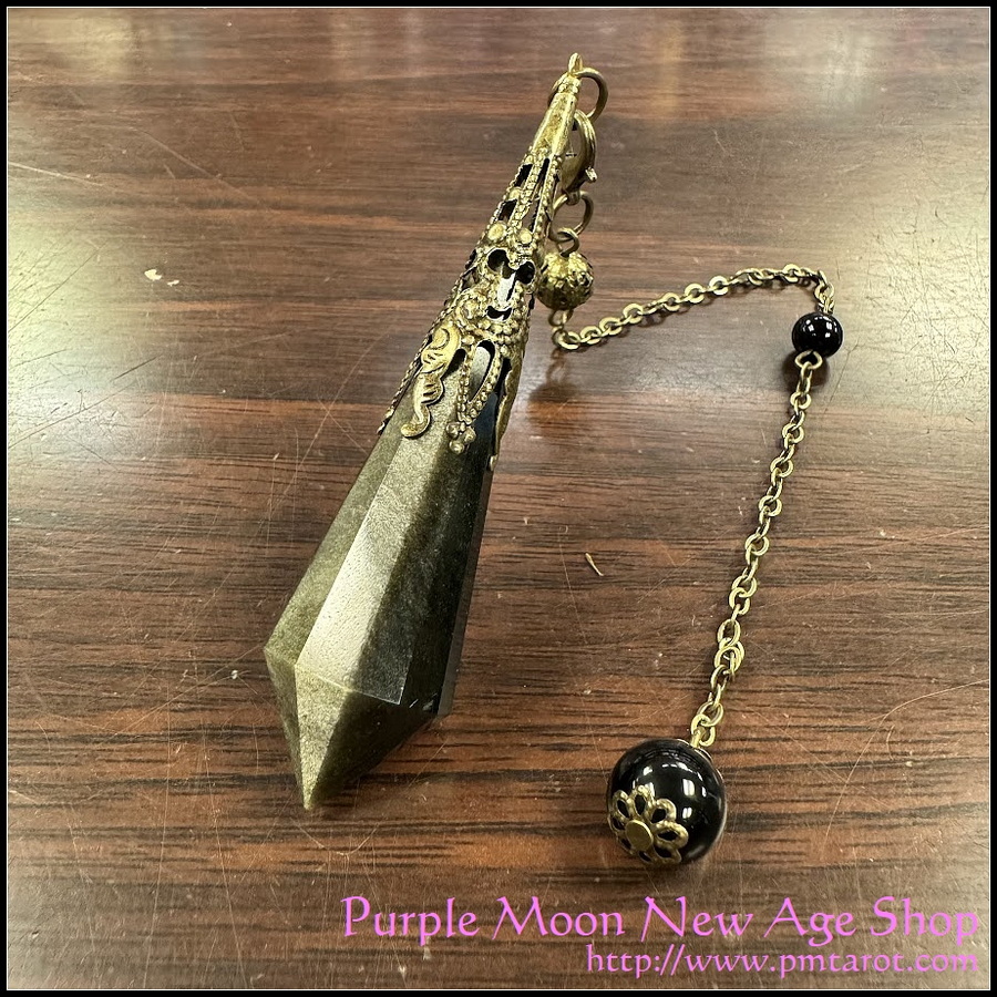 Boho Style Point Pendulum - Gold Sheen Obsidian