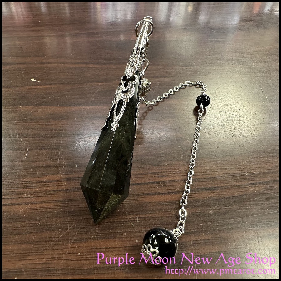 Boho Style Point Pendulum - Golden Obsidian