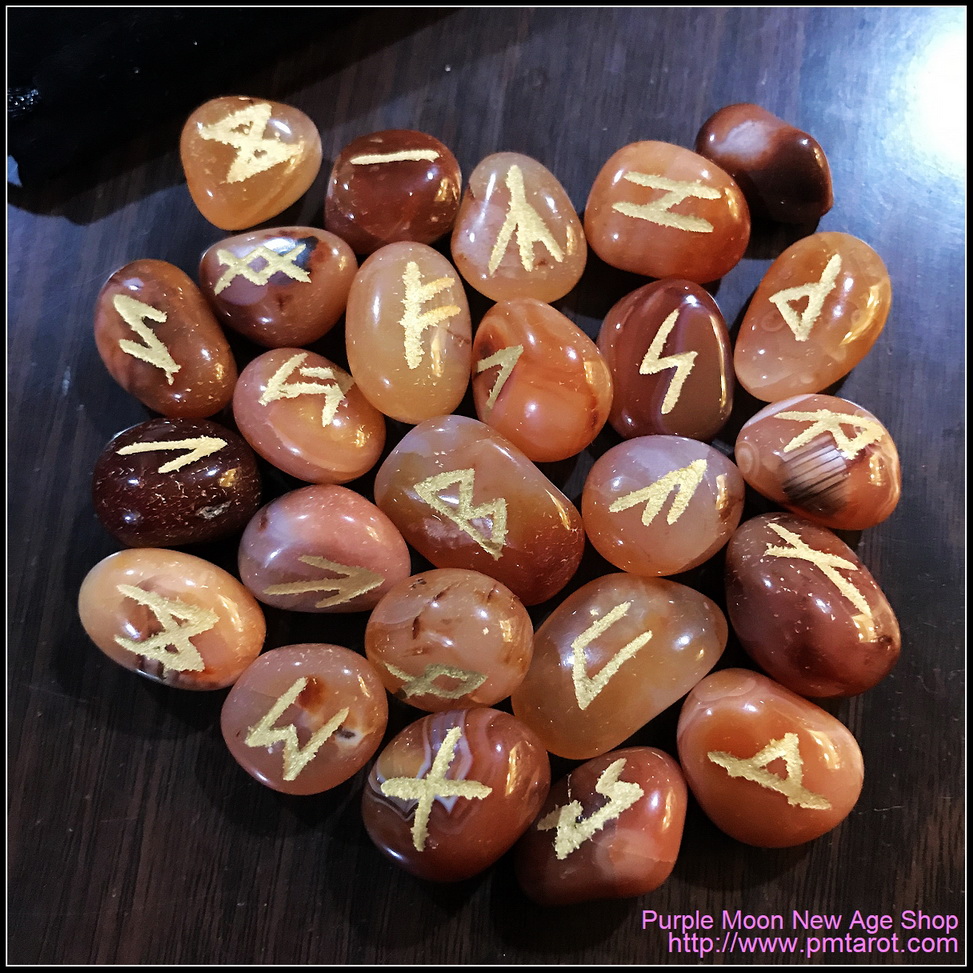 Elder Futhark Runes - Carnelian