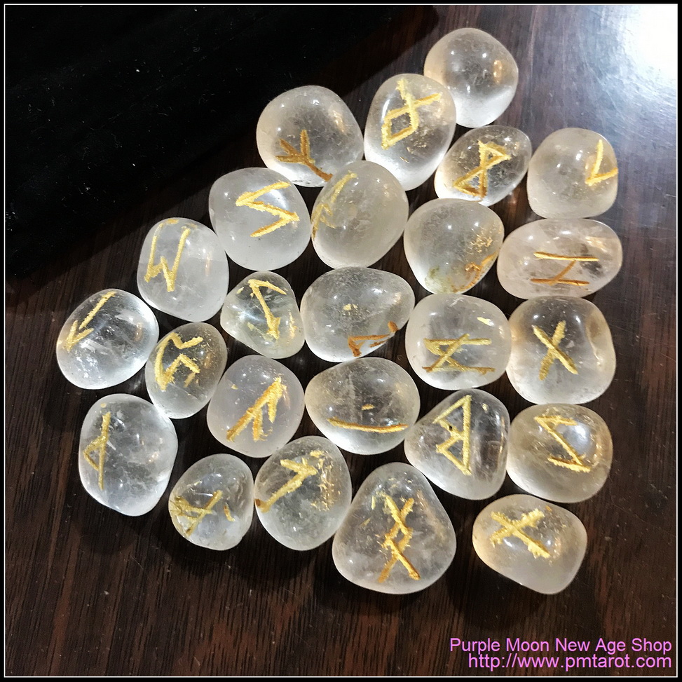 Elder Futhark Runes - Clear Quartz