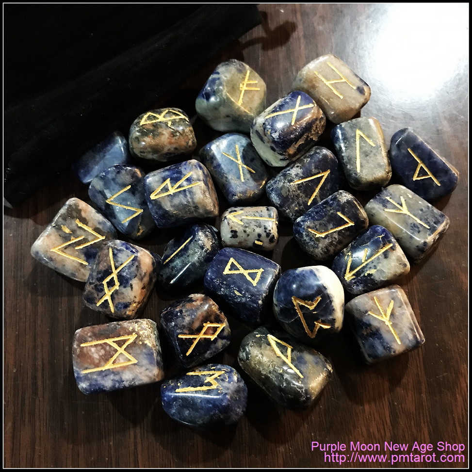 Elder Futhark Runes - Sodalite