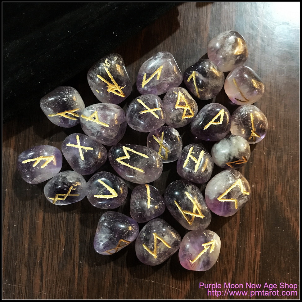 Elder Futhark Runes - Amethyst