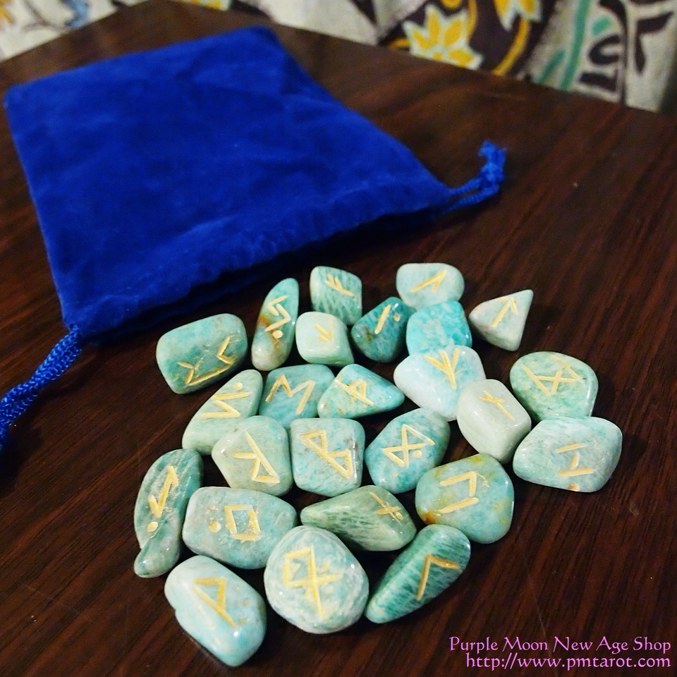 Elder Futhark Runes - Amazonite