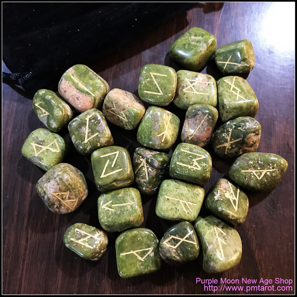 Elder Futhark Runes - Unakite