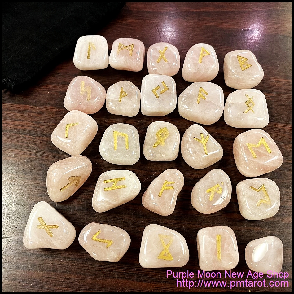 Elder Futhark Runes - Rose Quartz