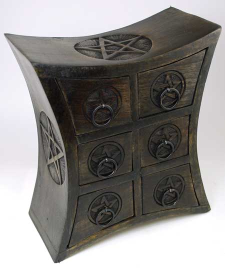 Six Drawer Pentagram Herb Cupboard