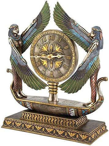 Wings of Isis Egyptian Clock Statue
