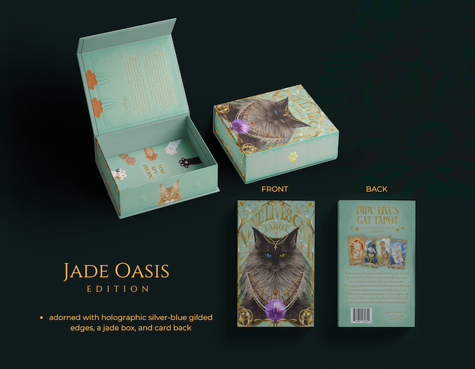 Nine Lives Cat Tarot - Jade Oasis Edition