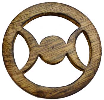 Wooden Triple Moon Altar Tile 4