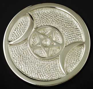 Silver Plated Triple Moon Altar Tile